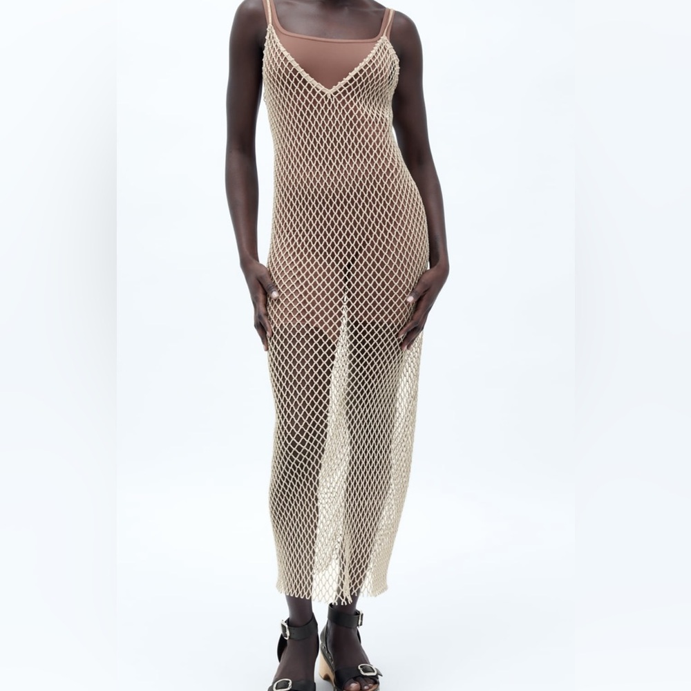 Zara metallic bathing suit coverup size small